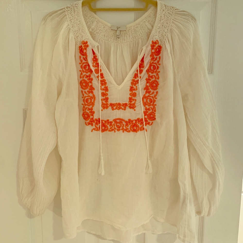 Joie Meliana embroidered top